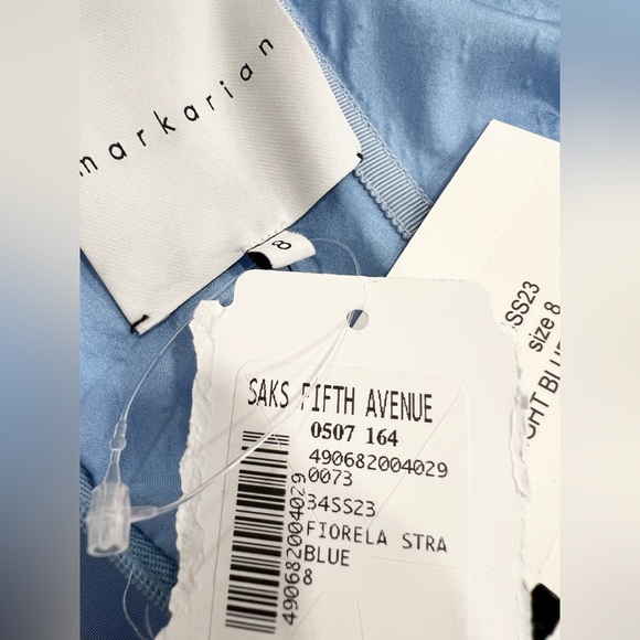 MARKARIAN Fiorela Light Blue Strapless Midi Dress - Picture 12 of 13